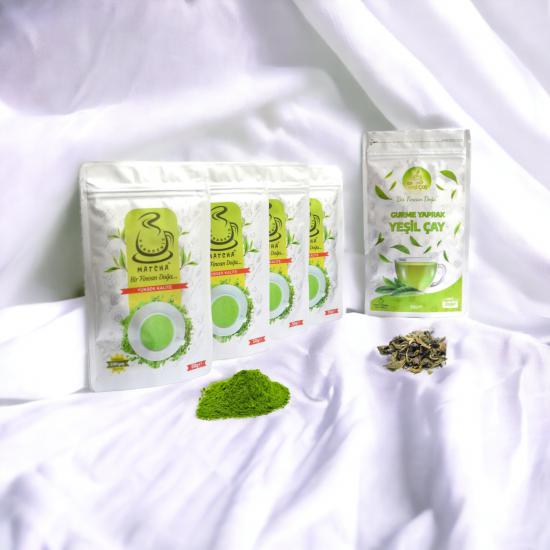 4 Paket Karadeniz Matcha + Hediye 1 Paket Gurme Yaprak Yeşil Çay